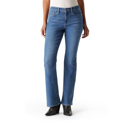 Levi Strauss Signature Women's Modern Bootcut Jeans Mid-Rise Stretch Denim (Also Available in Plus), (New) Faded Memory, 14 Short