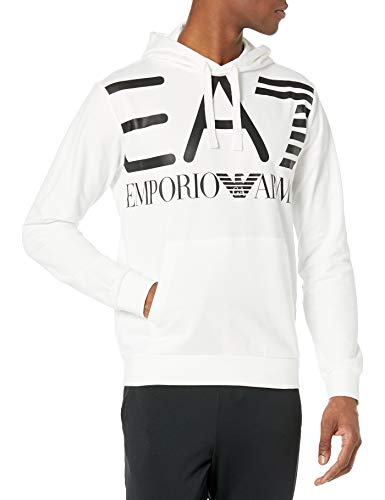 Emporio Armani EA7 Men's Hoodie Sweatshirt, White, X-Large