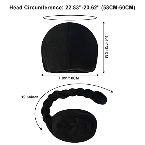 Docila Silk Turban Head Wrap For Men Black Red Vintage Satin Twisted Straps Turban Durags Soft Modal Turban Bandana Cap Silky Liner Turban Doo Rags Head Scarf Cycling Riding #TOP3