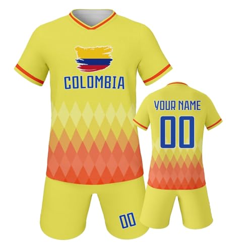 Spanien Trikot WM 2026 Conjunto de chándal para Hombre, niño, niña, Camiseta de Entrenamiento, Manga Corta y pantalón Corto. (Yellow, 8-9 Years)