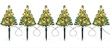 Winkstar 6 Set Small Christmas Tree with Warm White Christmas Lights for Outdoor Christmas Decorations,Wired Electric Powered Decor Christmas Tree for Holiday Outside Pathway Garden Yard