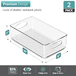 Sorbus Fridge Organizers and Storage, Clear Stackable Bins (Medium, 2 Pack) - Image 3