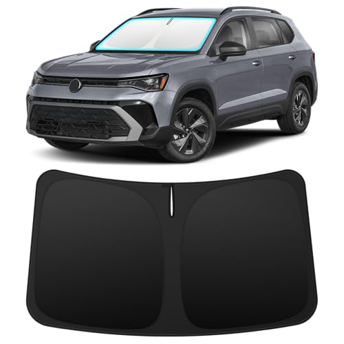 Image of INSAUTO Custom Fit Windshield Sun Shade for Volkswagen /VW Taos 2022-2026 | Foldable Front Window Sunshade Car Accessories, UV & Heat Reflector, Keeps Interior Cool, Includes Storage Bag