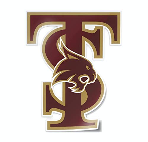 Image of Collegiate NCAA Car Decal Made from Premium Weatherproof Vinyl (Texas State TS - Maroon)