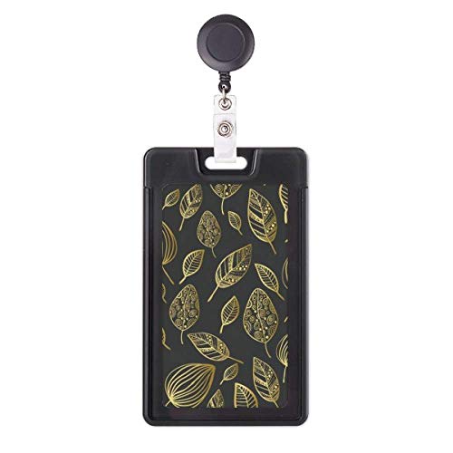 Porte-badge rétractable feuille d'or et cordon robuste pour accès mains libres