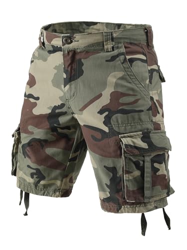 NBBEAR Men's Camo Cargo Shorts Cotton Casual Relaxed Fit Wild Outdoor...