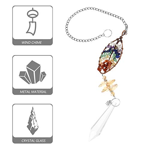DOITOOL 2Pcs Cristais Coletor Do Sol Pendurado Vida Árvore Folha Forma Chakra Contas Cadeia Rainbow