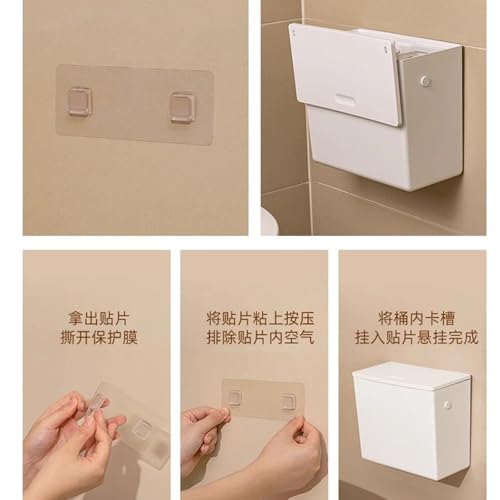 Caneca de basura de pared 6L con tapa para baño miniatura 7