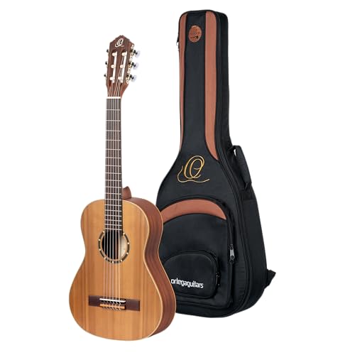 Ortega Guitars Guitare Classique Gaucher – 1/2 – Family Series – Housse Incluse – Cèdre / Acajou, Naturel (R122-1/2-L)