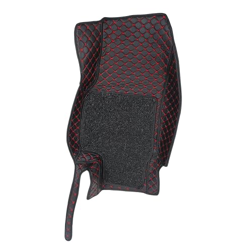 Image of NCEHEAL Premium 7D Floor Mat for Carens Clavis Custom Fitted, Luxury Foot Mats Compatible with Kia Carens Clavis, Set of 4 Pcs, Washable, Classic Black with Red Thread