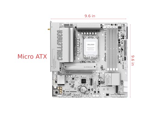 Image of ASRock B860M Challenger WiFi White mATX Motherboard, Intel Core Ultra (Series 2), DDR5 8666+ (OC), PCIe 5.0, 2.5G LAN, WiFi 7, Dr.MOS
