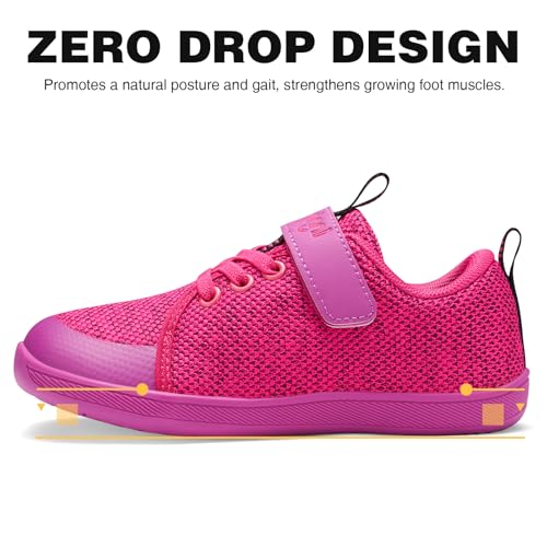 GINNI Little Big Kids Wide Barefoot Shoes Boys Girls Walking Shoes Minimalist Sneakers Lightweight Breathable Girls Wide Toe Box Shoes Zero Drop Sole Naturally Splay Kids Barefoot Running Shoes4
