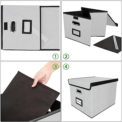 Huolewa Caixa organizadora de arquivos portátil, caixa organizadora de documentos de escritório com