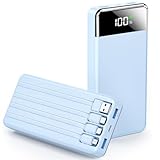 SABANI Portable Charger 35000mAh Power Bank - Portable Battery with 4 Built in Cables, 22.5W Fast Charging Battery Pack Compatible with iPhone 16 15 14 13 Samsung Android Phone etc (1 Pack, Blue)