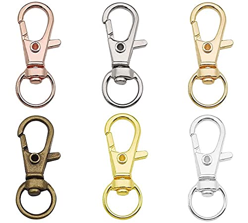 DIY Crafts Pack Of 5 Pcs, Nickel Silver, 32mm Metal Lobster Claw Clasps Swivel Lanyards Trigger Snap Hooks Strap for Keychain Key Rings Connector DIY Bags Art Craf (Pack Of 5 Pcs, Nickel Silver)