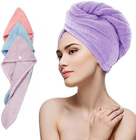 Laser Shield TEXTILE MINES Hair Wrap Towel Quick Absorbent Towel Hair Drying Bathrobe Magic Super-Drying Towel Microfiber Bath Towel Hair Dry Cap Salon Towel, Multicolor-image-10
