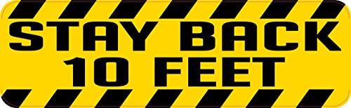 StickerTalk Stay Back 10 Feet Vinyl Sticker, 10 inches by 3 inches