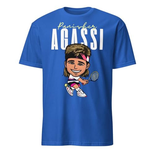 T-shirt Andre Agassi bleu marine en taille M idéal pour le tennis