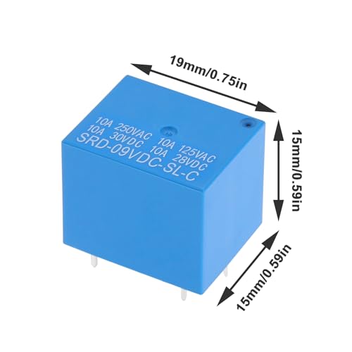 image for ECSiNG 10PCS 5-Pin Terminals 9VDC Power Relay PC Board Relay for Indus