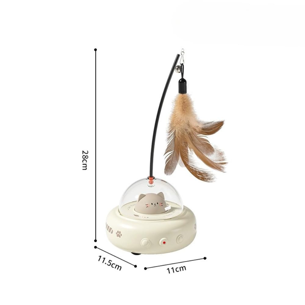 Jouet Interactif pour Chat Jouet Automatique avec Laser Rotatif, Plume Suspendue, Lumière LED, Détecteur Intelligent – pour Chats et Chatons , Stimulation Physique et Mentale – Fonctionne Jour et Nuit