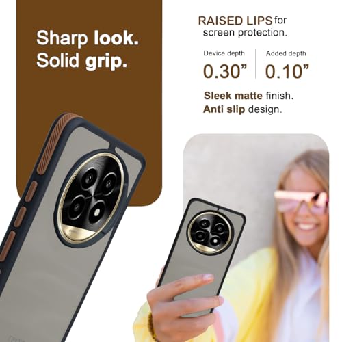 Image of A rtistque Frosted Ultra Matte Back Cover Case for Realme 13 Plus 5G / Realme P1 Speed 5G | Smooth Sides with Grip | Stylish Protective Design | Raised Camera Edges | Realme 13 Plus Back Cover - Brown