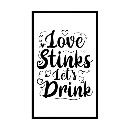 Love Stinks Valentine Day Quote and Mug Design Wall Decals PVC 36x58.4cm Removable Without Leaving Glue Black