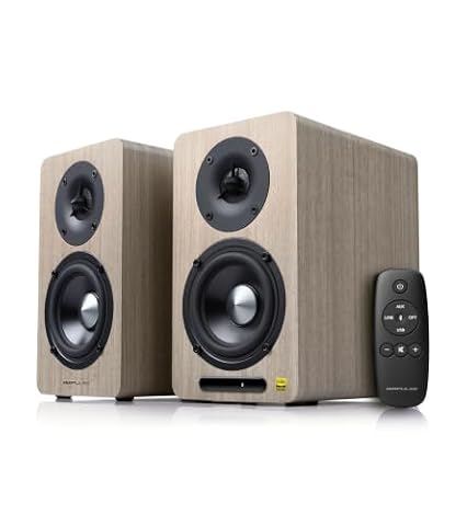 Edifier Airpulse A60 Desktop Hi-Res Bluetooth Bookshelf Speakers, Walnut — $499.99 (29% off)