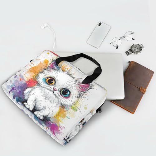 Maletín para portátil con asas y correa 15.6" diseño gato miniatura 6