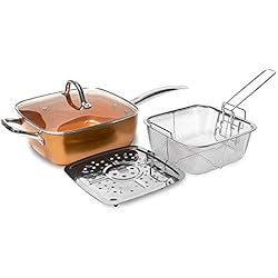 Cacerola Copper Freidora Sarten cooper chef, Sarten, Freidora, apta para horno