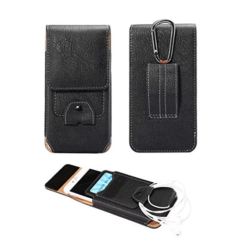 Smartphone Holster Case with Belt Clip/Loop Card Holder Carrying Pouch for Samsung Galaxy S22+ S20 Plus A22 A52 A11 A31 XCover Pro Nokia 3.4 5.4 Motorola Moto Edge E G Fast G Pro Blackview A80 Plus