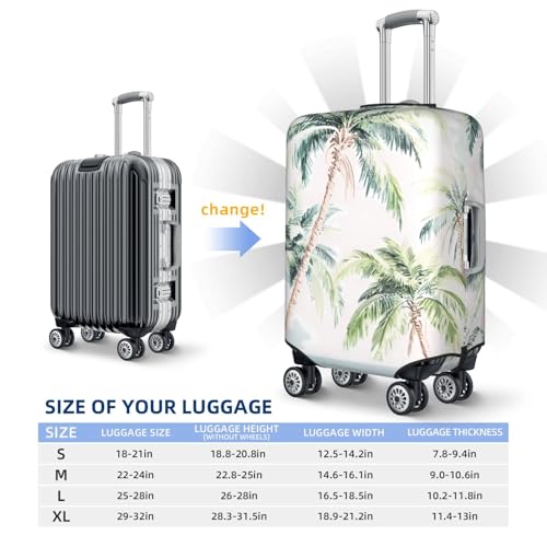 Vintage Palm Trees Elastic Travel Luggage Cover, Washable Spandex Suitcase Protector, Anti-Scratch Fits 18-32 Inch 6