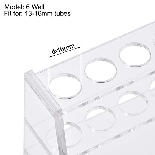 uxcell acrylic test tube holder rack 6 wells for 10ml centrifuge tubes clear