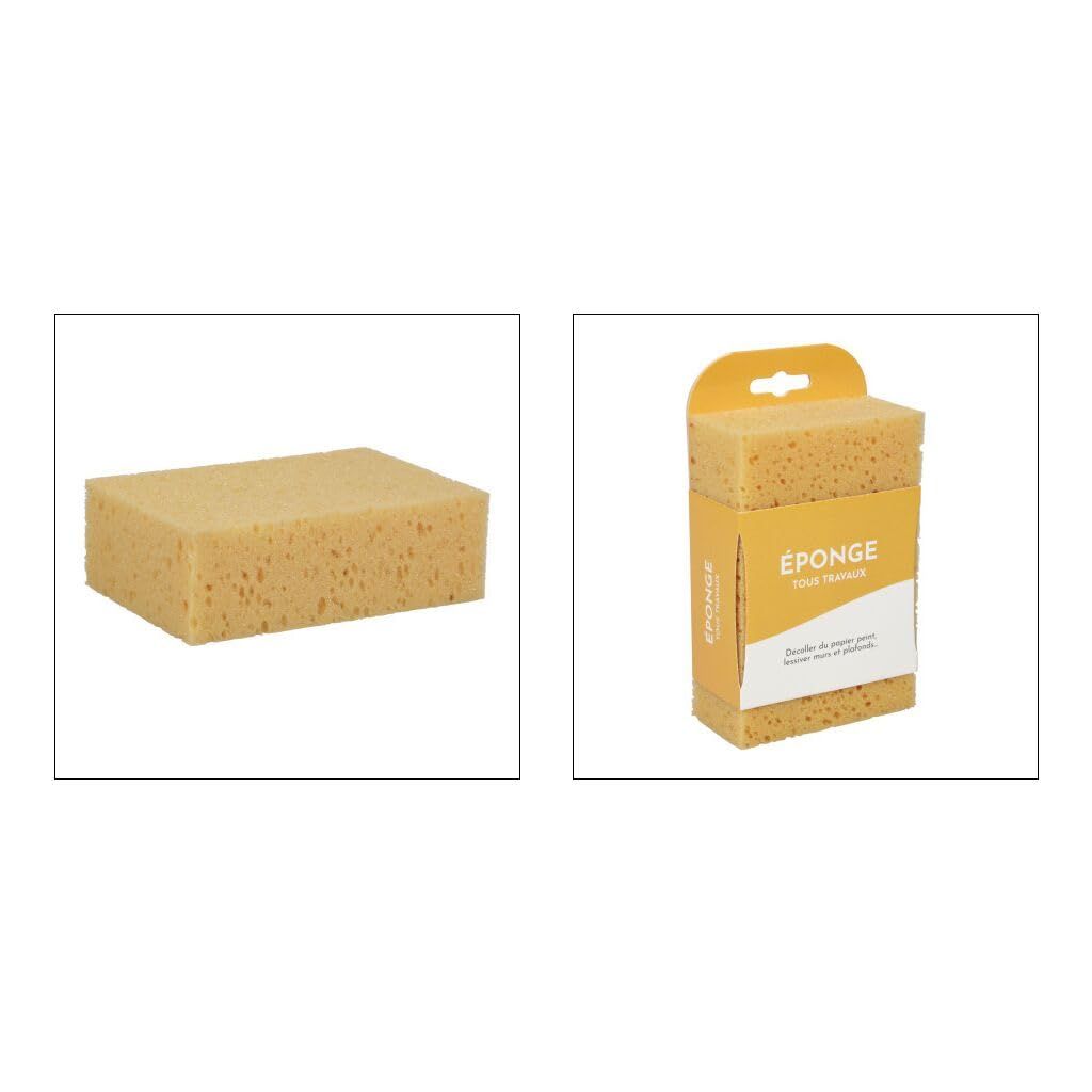 COGEX Éponge Gros Travaux Mousse Haute Densité 15x10x5cm Décollement Papier Peint Lessivage Murs Plafonds