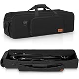 BQKOZFIN 三脚ケース 80x21x21cm ライトスタンドケース 望遠鏡 ケース 写真三脚キャリングケース 大容量 クッション性良い 撮影機材/三脚/一脚収納 外側にポケットあり (ブラック)