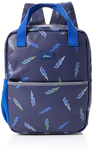 Joules Boy's Adventure Rubber Backpack, Navy Lightning, Large