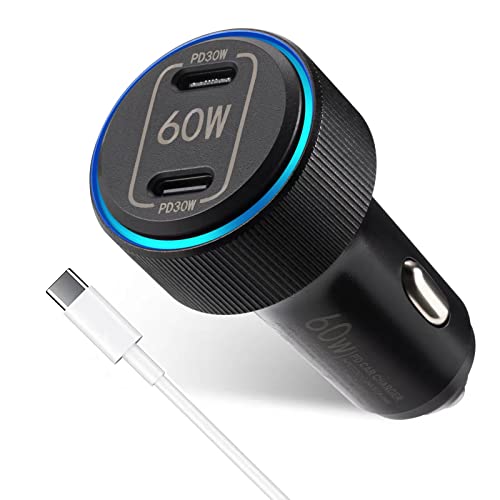  Caricabatteria Auto Metal 60W Type C - Rapido & Cavo IPhone