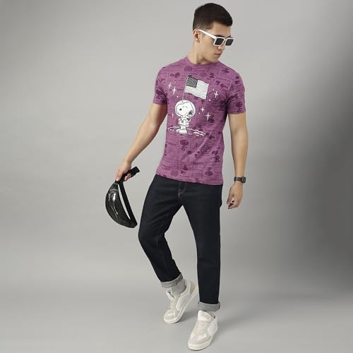 Image of Free Authority NASA Printed Loose Fit Black Cotton Men's T-Shirt