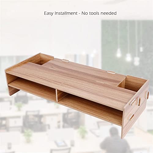 WYDMBH Monitor Stand Riser Computer Monitor Riser Stand Desktop Ergonomische Hout Desktop Riser Bureau Opslag Organizer… - Image 5