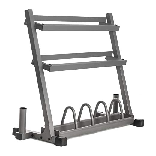 XMark Dumbbell, Weight Plate, Bumper Plate, and Bar Storage, Patented Design, Free Weight Rack, All-In-One Dumbbell Rack