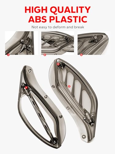 Image of Smoke Upper Fairing Adjustable Air Deflectors Fairing Side Wing Windshield Compatible for Harley Touring 1996-2013