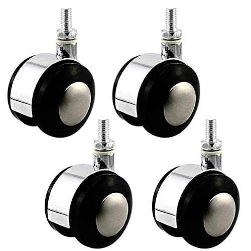 WaiMin Lot de 4 roulettes pivotantes pour sols durs, 50 mm / 2 pouces, roulettes pour lit de bébé, roulettes pour fauteuil, tapis, roulettes avec tige filetée (couleur : Swivel, Taille : M10)