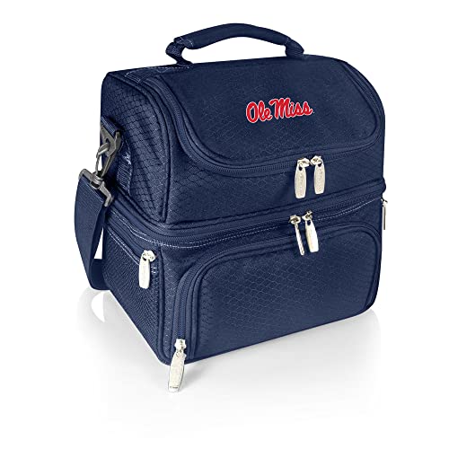 PICNIC TIME NCAA Ole Miss Rebels Pranzo Lunch Bag - Insulated Lunch Box with Picnic Set - Lunch Cooler Bag