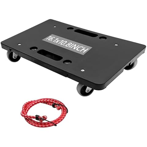 WBJKZJD Furniture Mover with Wheels, Heavy Duty Moving Dolly Interlocking Design Small Flat Dolly Cart 16 Inch Furniture Dolly, Black (1) Cover
