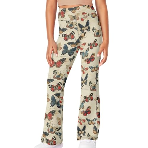 Cozeyat Girls Flare Leggings High Waisted Yoga Pants Wide Leg Bell Bottoms for Years 5-143