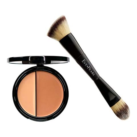 EVE PEARL HD Dual Foundation Full Coverage Long Lasting Non Greasy Vitamin E Skincare And 201 Contour Blender Brush Set Makeup Kit (Medium) Cover