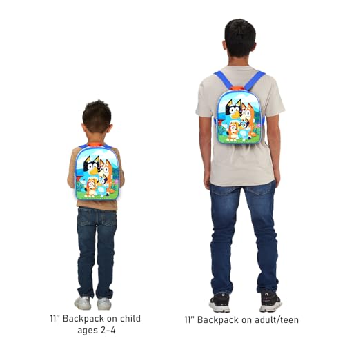 Bluey Mini Backpack for Kids - Bundle with 11" Small Bag for Girls Plus Water Bottle, Stickers, More | Bluey Backpack Purse Set 6
