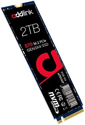 Addlink S70 2TB Ultra Durability Gaming SSD Maximum Speed 3500 MB/s Internal Solid State Hard Drive - M.2 2280 PCIe 3.0 NVMe Gen3X4 TLC 3D NAND SSD (ad2TBS70M2P)