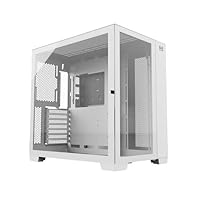 NOX XTREME PRODUCTS NXHUMMERASTRAWH Hummer Astra – Micro Mid-Tower, ATX, Front und Seite aus gehärtetem Glas, EASYLINK LED ARGB, 10 Lüfter, große Grafik, USB 3.0, weiß