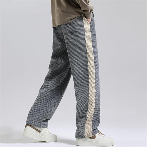 Men's Corduroy Jogging Pants, Casual Straight Drawstring Sweatpants, Fashion Elastic Baggy Pants2