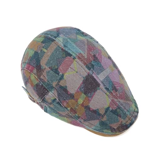 Image of Quanhaigou Unisex Denim Newsboy Hats Flat Ivy Gatsby Cabbie Driving Berets Hat Cotton Dad Cap for Men Women